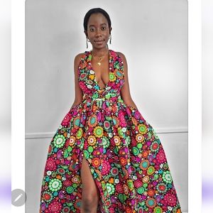 African print dashiki maxi dress
